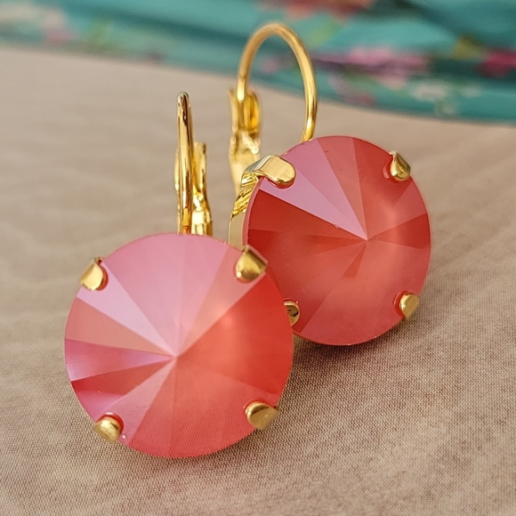 Austrian Crystal Earrings in Gold - Picture 8 of 10